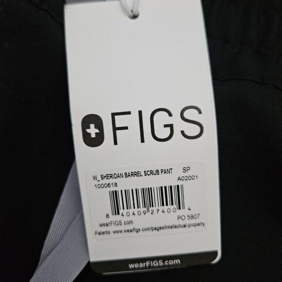 NWT Figs Black Sheridan Barrel Scrub Pants SP Small Petite - Picture 4 of 5